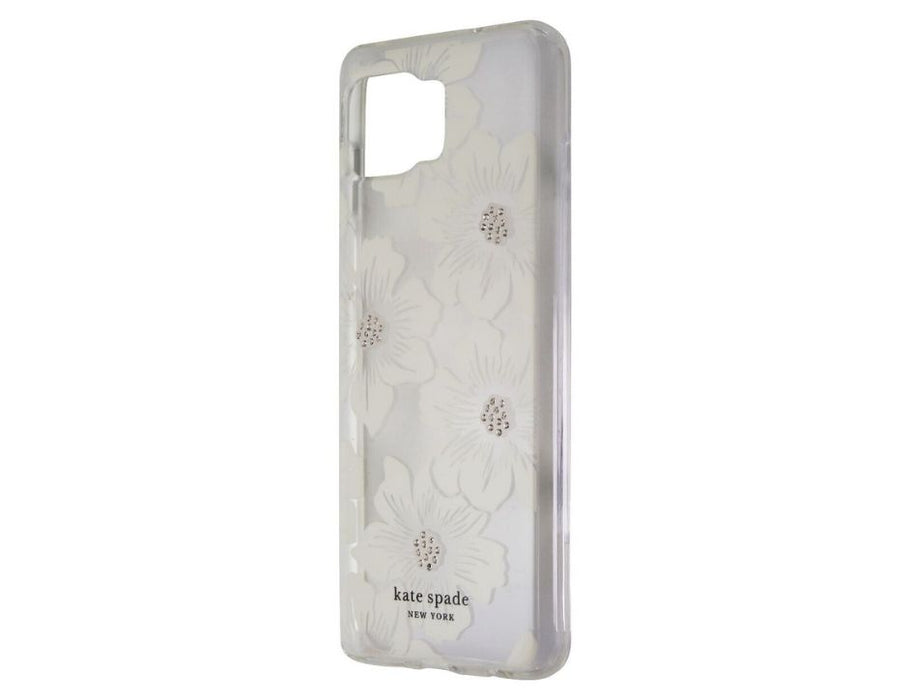 Kate Spade Protective Hardshell Case for Motorola One 5G | White Hollyhock Clear