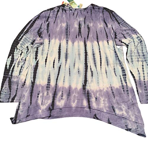 Green Tea Womens Tie Dye Top Scandia Blue Small