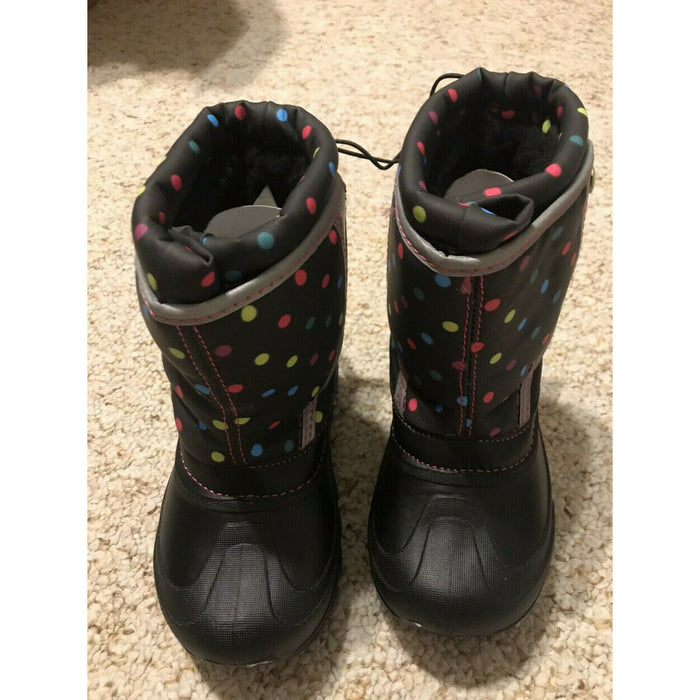 Member's Mark Kid's Light Up Snow Boots Black Red Blue Green Polka Dots 44814