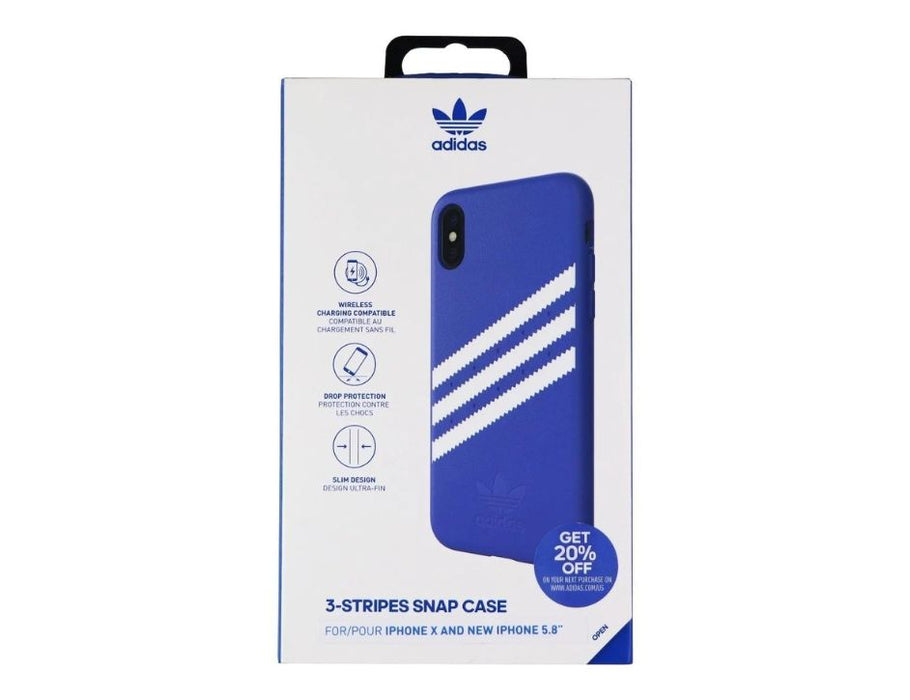 Adidas 3-Stripe Snap Case for iPhone Xs and iPhone X | Color: Blue and White