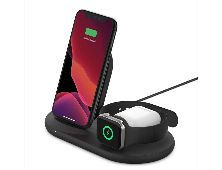 Belkin 3-in-1 Wireless Charger For iPhone, Apple Watch, AirPods - Color: Black