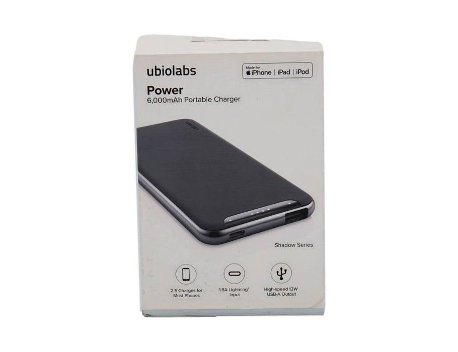 Ubiolabs Power 6,000mAh Portable Charger Shadow Series | Color: Black