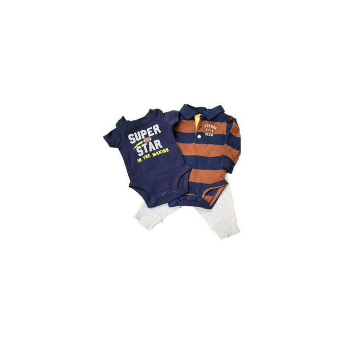 Carter's 3 Piece Set Brown/Navy Stripe 12m 28.5-30in/21-25 lb   72-76 cm/9,3-11,1 kg