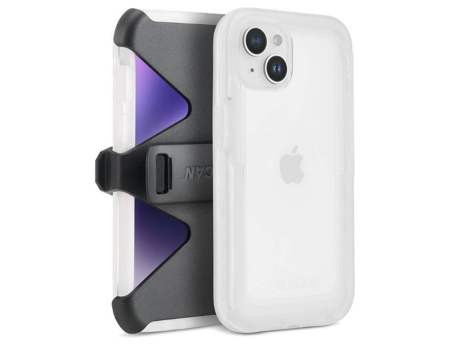 Pelican Voyager iPhone 14, iPhone 13 Clear Case | Rugged Phone Case with Belt Clip and Holster Kickstand