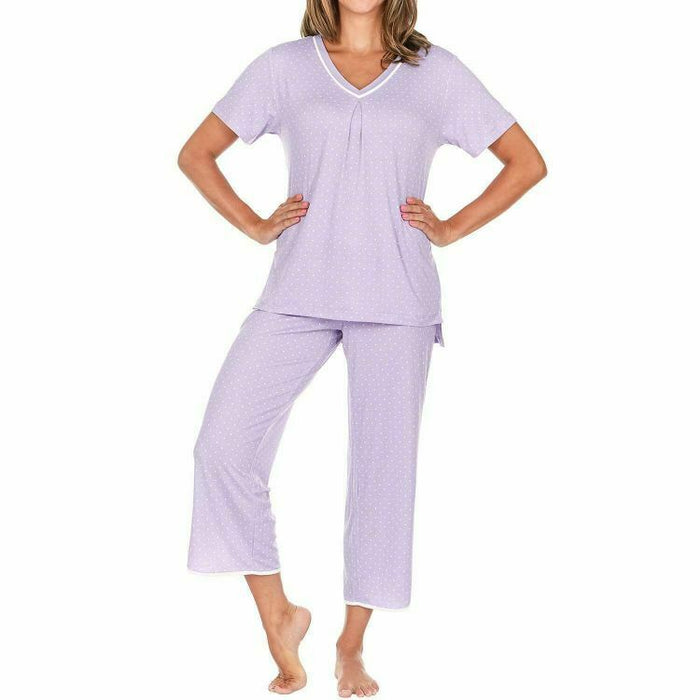 Flora by Flora Nikrooz Short Sleeve & Capri Pant Set 2-Piece Set Pink S 6-8