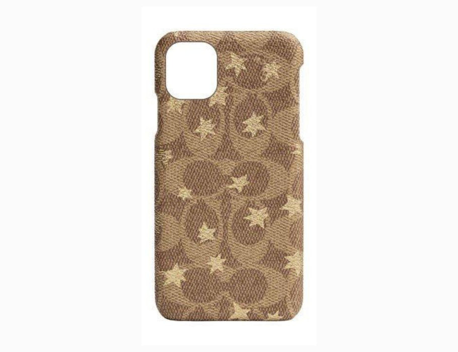 Coach Slim Wrap Case for Apple iPhone 11 Smartphones | Khaki with Gold Foil Stars