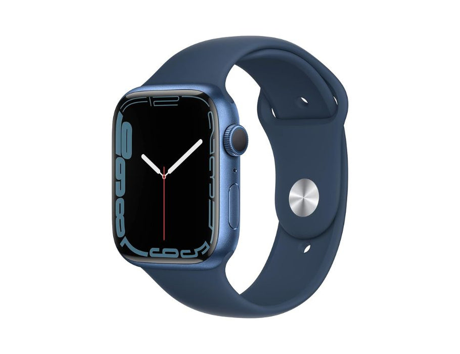 Apple Watch Series 7 (GPS) 45mm Blue Aluminum Case with Abyss Blue Sport Band - MKN83LL/A | Color: Blue