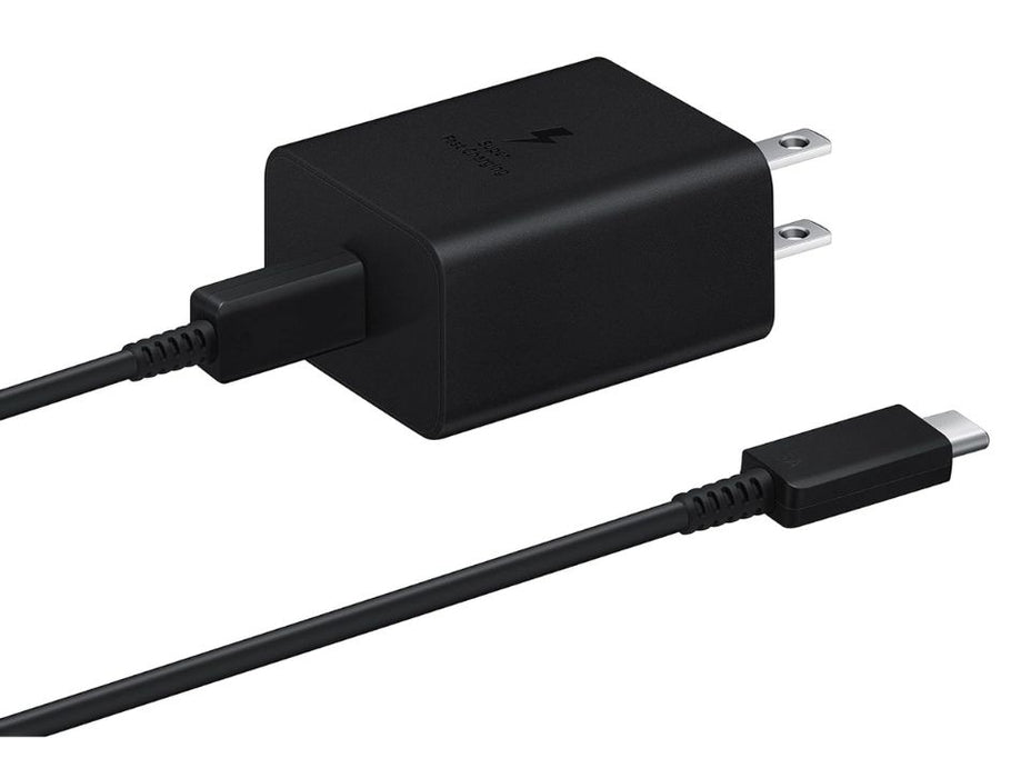 Samsung 45W PD Power Adapter with Cable | Compact Design | USB-C to C Cable (5A/1.8m) | Color: Black