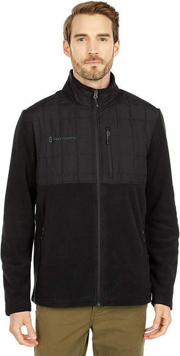 Free Country Overlay Fleece Jacket Men's Jet Black Small