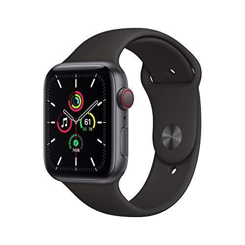 Apple Watch SE (GPS + Cellular) 44mm Space Gray Aluminum Case with Black Sport Band - Space Gray MYER2LL/A