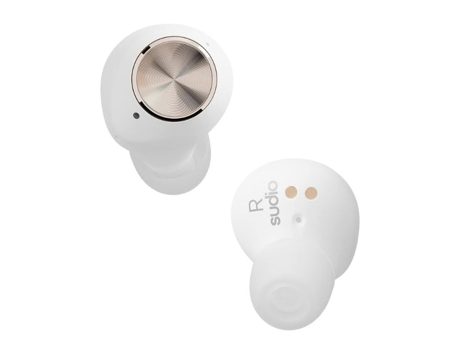 Sudio T2 Wireless Earbuds with Bluetooth 5.2, Active Noise Cancelling, Built-in Microphones, 35h Playtime, Quick Charge, Sweat and Splash Proof | Color: White