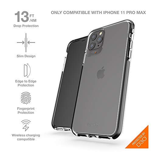 Gear4 Piccadilly Series Case for iPhone 11 Pro Max (6.5-inch) | Color: Clear & Black