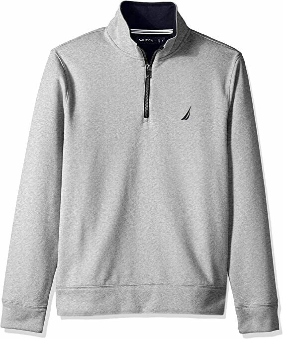 Nautica Men's Quarter Zip Sweater OGH GREY HTR X Large