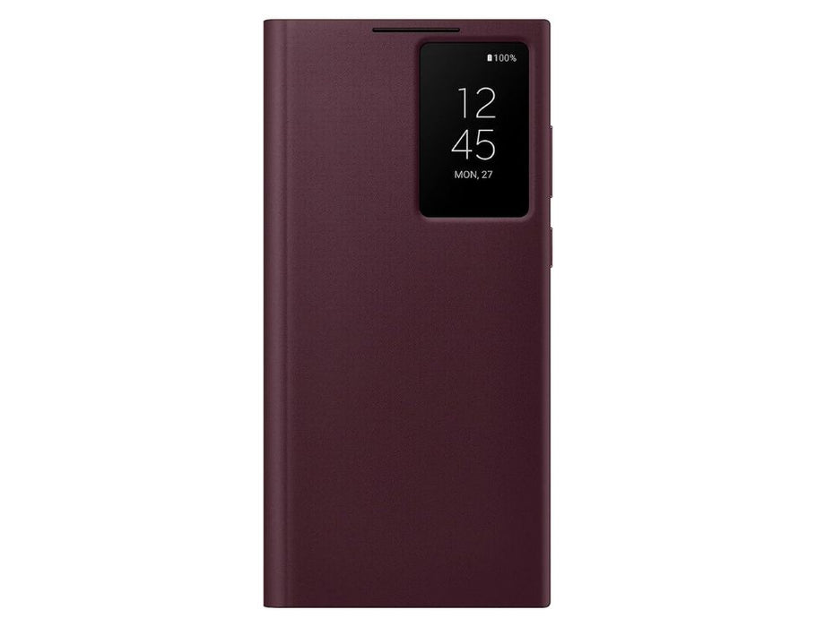 Samsung S-View Flip Cover for Samsung Galaxy S22 Ultra 5G  | Color: Burgundy