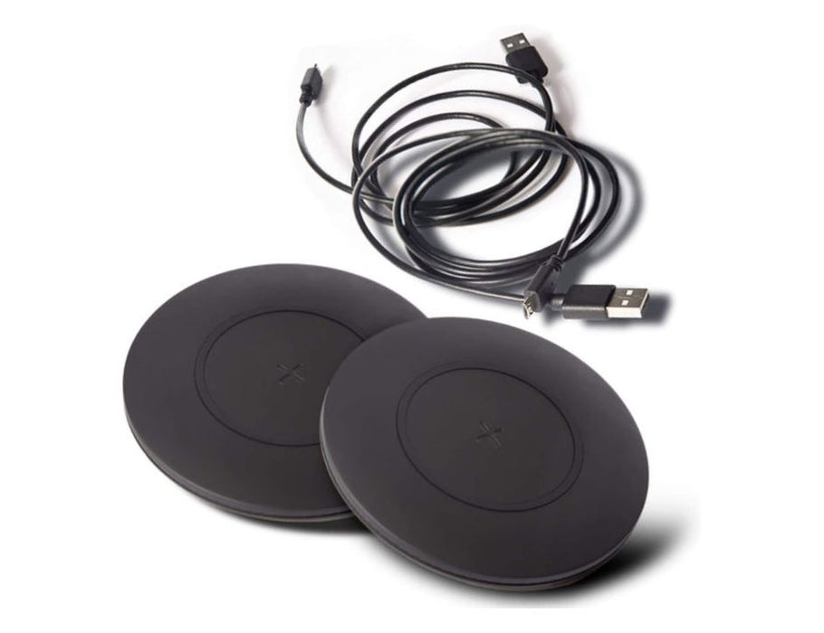 Tylt Shield Wireless Charging Pad | Fastest Wireless Charger | Two-Pack Deal | Charges Through Most Cases - Color: Black