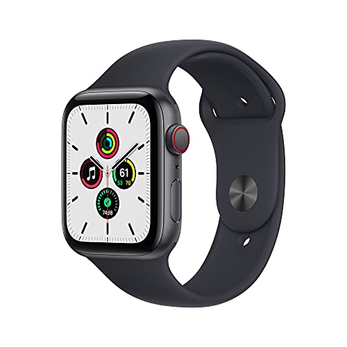 Apple Watch SE (1st Generation GPS + Cellular) 44mm Space Gray Aluminum Case with Midnight Sport Band - Space Gray MKRR3LL/A