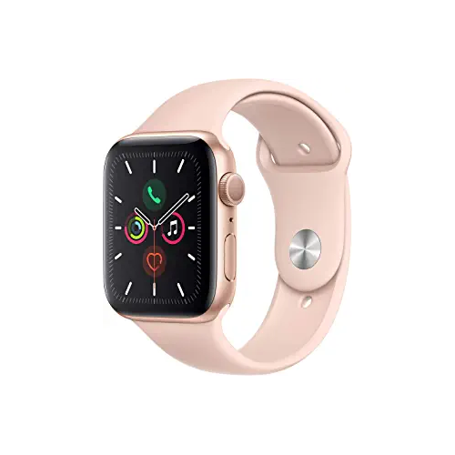Apple Watch Series 5 (GPS, 44mm) - Gold Aluminum Case with Pink Sport Band MWVE2LL/A