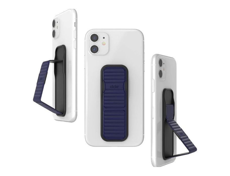 Clckr Stand & Grip Pebbled Line Phone Grip | Color: Navy