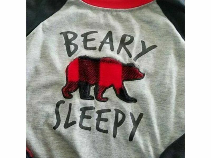 Holiday #FamJams Matching Family Pajamas Kids' Unisex Pajama Set Grey Red Black Small-6/7