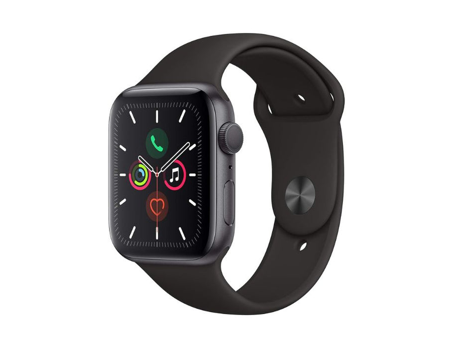 Apple Watch Series 5 with GPS, 44mm, Space Gray Aluminum Case and Black Sport Band