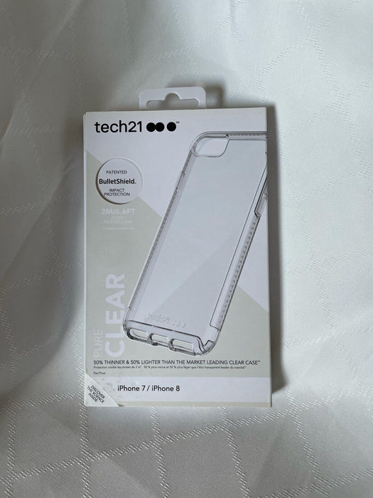 tech21 pure Clear bullets held for Iphone one 7/Iphone one 8 Clear