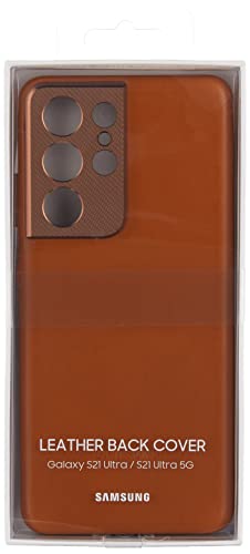 Samsung Leather Cover EF-VG998 - Back cover for cell phone - genuine leather - brown - for Galaxy S21 Ultra 5G