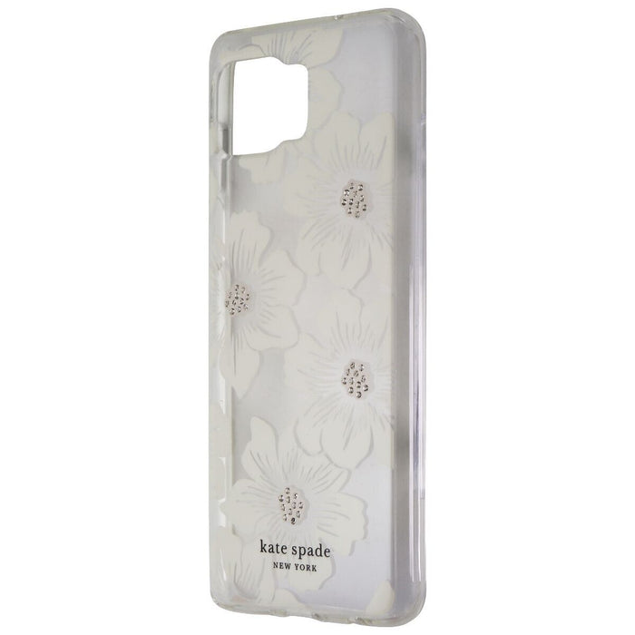 KATE SPADE NEW YORK MOTOROLA ONE 5G Hollyhock Floral Clear/White with Shiny Dots