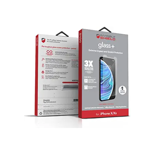 ZAGG InvisibleShield Glass+ Screen Protector ? Made for iPhone 6.5" / XS Max? Extreme Impact & Scratch Protection ? Easy to Apply ? Seamless Touch Sensitivity