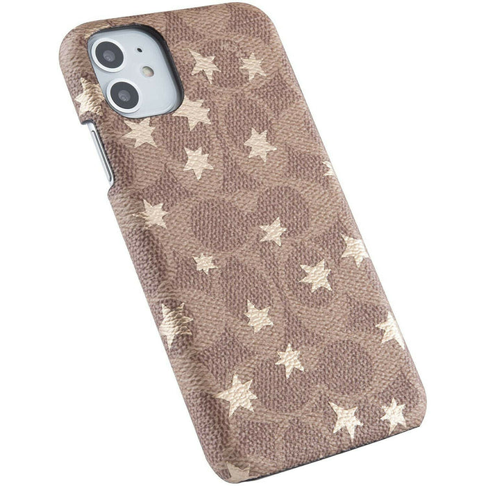 COACH Slim Wrap Case for iPhone 11 - Signature C Khaki/Gold Foil Stars